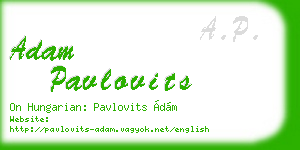 adam pavlovits business card